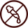 A dark brown circular icon featuring a crossed-out dropper symbol, commonly used to indicate no artificial or natural flavors.