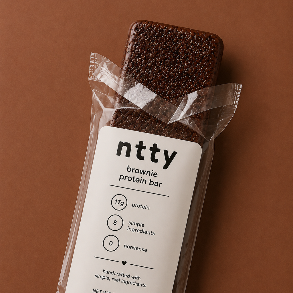 unwrapped ntty brownie protein bar