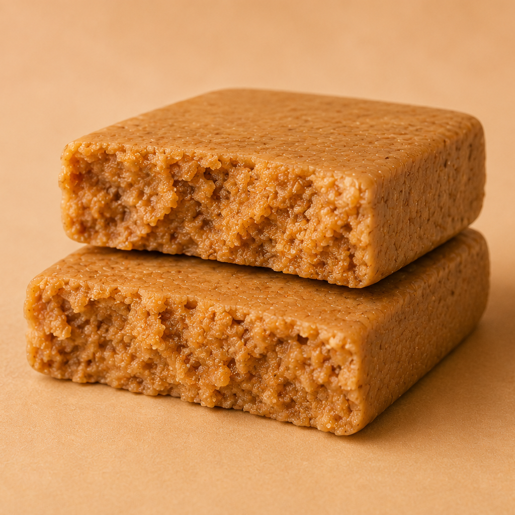 cut ntty peanut butter protein bar showing the interior