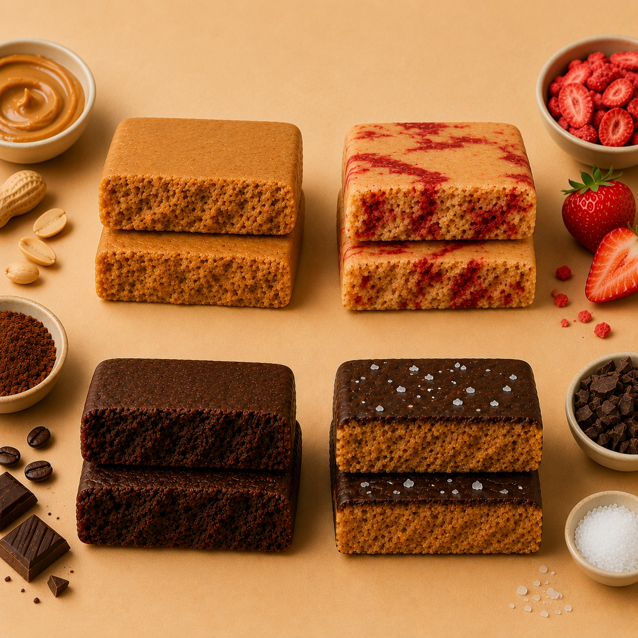 ntty refrigerated protein bar variety pack and the ingredients