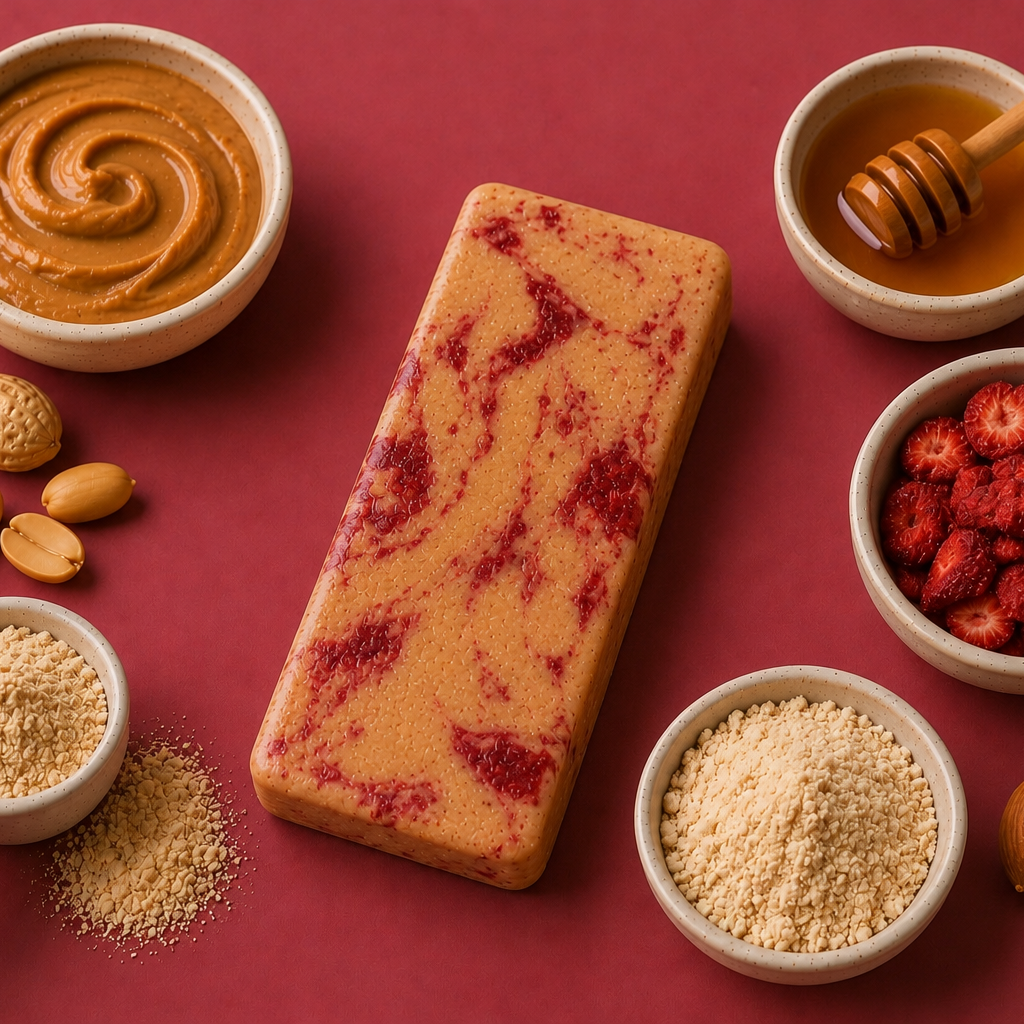 ingredients used to make the ntty strawberry swirl protein bar